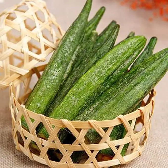 Factory Direct Sale Crispy Instant Freeze Dried Okra Snacks OEM/ODM Dry Okra With Seeds Vegetable for Soup