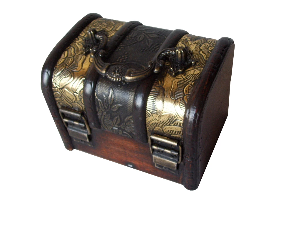 Wholesale Small Treasure Box Wood Treasure Chest Box Large Wooden Treasure Chest