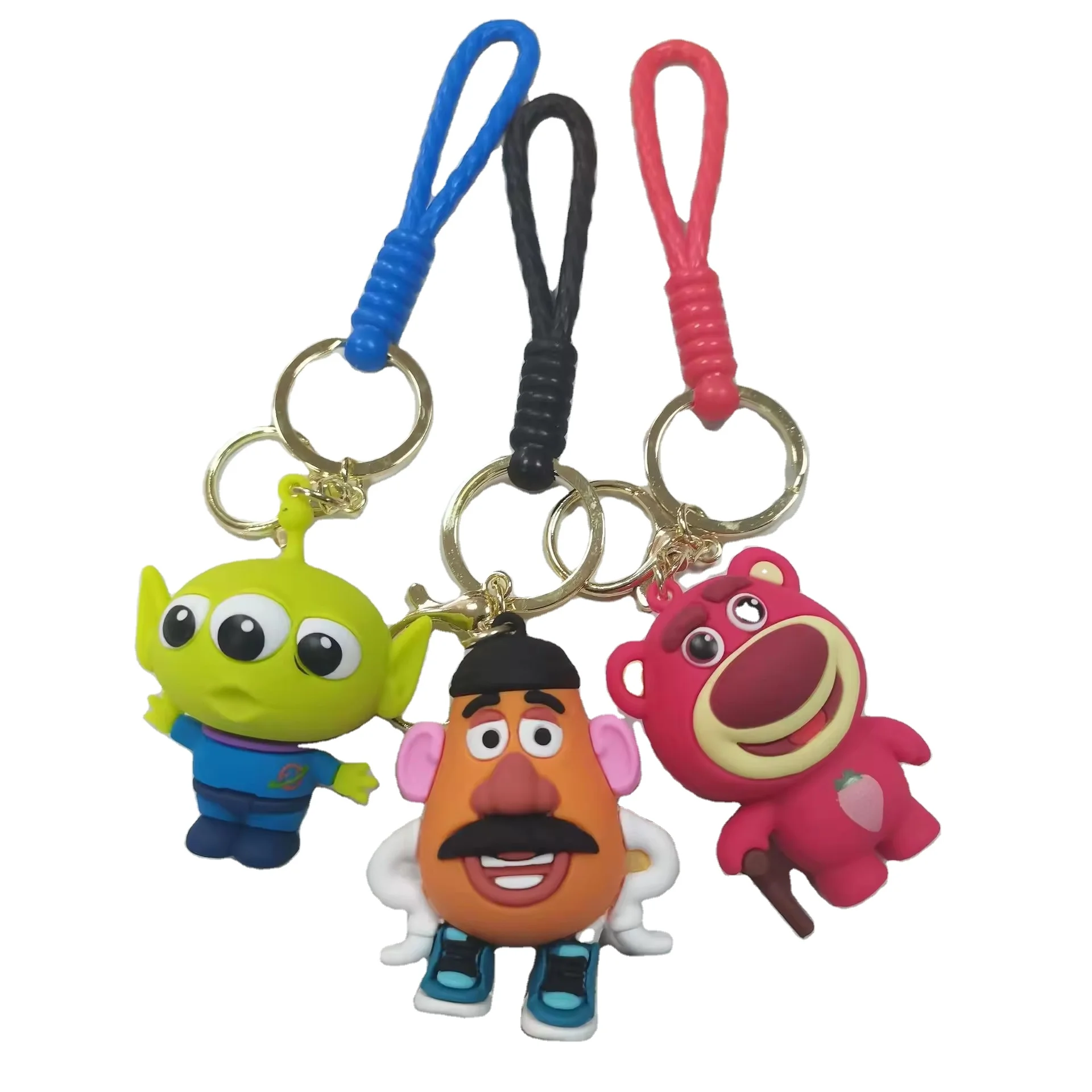 2024 бестселлер, трендовая 3D-цепочка для ключей из ПВХ, Детский милый мультяшный брелок для ключей в виде картофеля, подарок, аниме, брелок, аксессуары