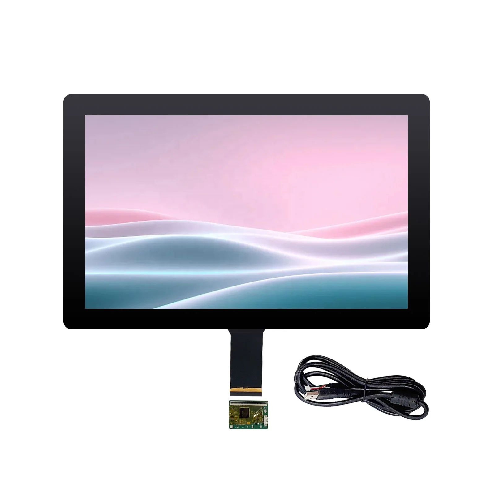 LeadingTouch 15.6 Inch EETI Custom Glass Cover Good Quality I2C USB EGalax Pattern Recognizer CTP Pcap Capacitive Touch Screen