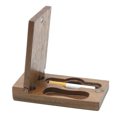 
D0535 New Handmade Walnut Built-in Tobacco Storage Tank 55MM Cigarette Smoking Accessories Weed Wood Cigarette Case 