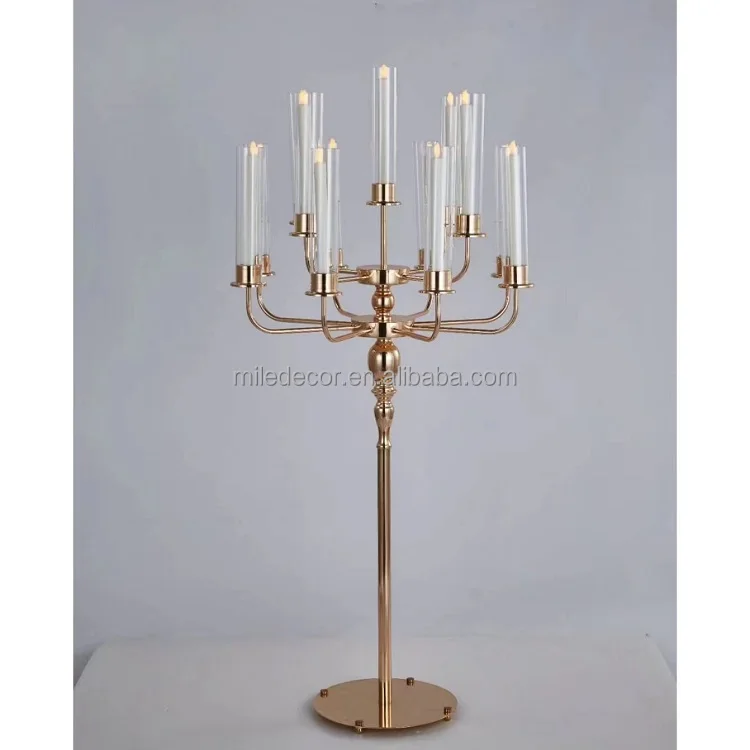 Unique Design Modern Candle Candelabrum Gold Metal Wire Candle Holders For Wedding Decoration