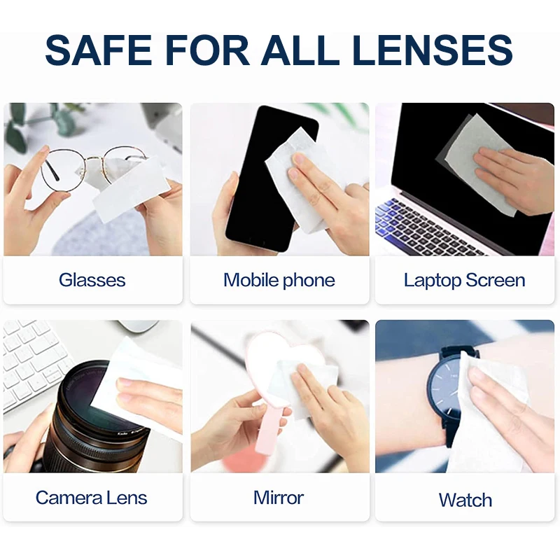 Custom Logo Pre-Moistened Spectacle Lens Cleaning Wipe For Eyeglasses Optical Glasses Cleaning Wipes