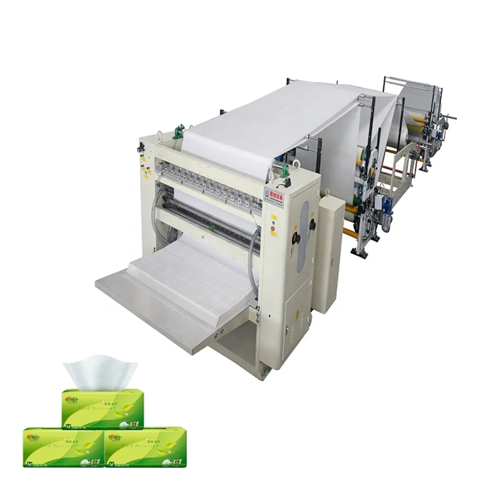 Equipment for production embossed interfold face tissue facial paper maker machine