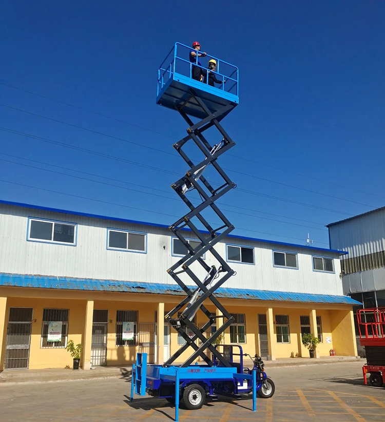 Three-wheeled vehicle-mounted lifting platform lift  for installation billboard lift & maintenance street lights
