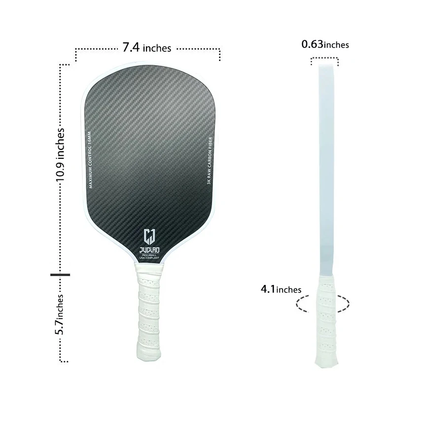 Joola 3K Raw Carbon Fiber T700 Pickleball Paddle Rackets 16mm Custom Print for Enhanced Durability and Control