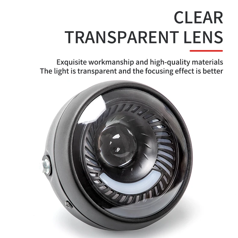 Wholesale Vintage Round Shape LED Headlamp Motorcycle 6.5 Headlight Motorcycle Modification Universal Purpose 6500k 26W+12V