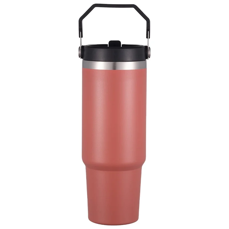 Usa 3 Days Delivery 30oz Mixed Color Thermal Custom Powder Coated Sublimation Stainless Steel Tumbler Cup with Handle and Straw