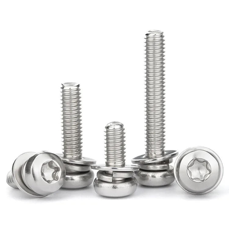 Stainless Steel Pan Head Combination Sems Machine Screws M3 M4 M5 M6 M8 Torx Sems Screw
