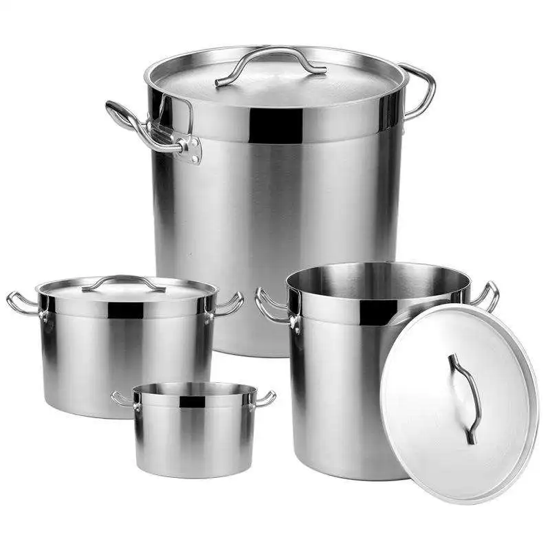 20QT оптовая продажа Большой Алюминиевый горшок из нержавеющей стали гостиничный ресторанный суп бульон коммерческая посуда