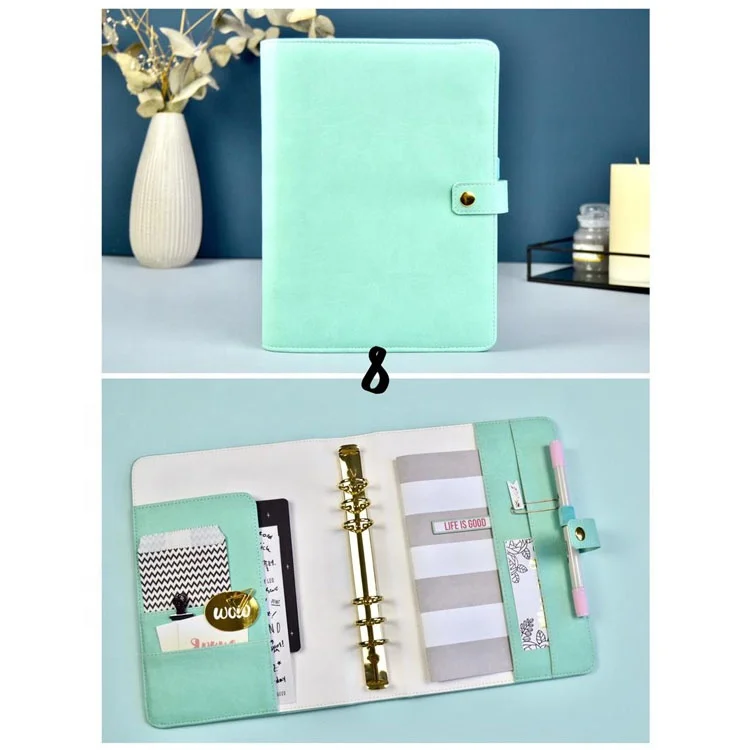 Custom Leather Manufacturer School Diary Notebook Budget Binder Sublimation Blanks Sketch Pads Planner Leather Binder Gift 0012