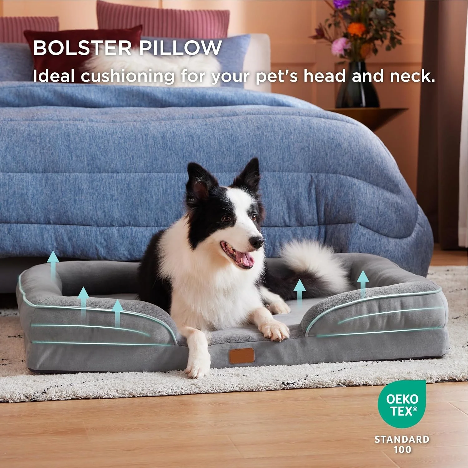 Best Seller Luxury Waterproof Fashion Washable Orthopedic Large Memory Foam Dog Bed