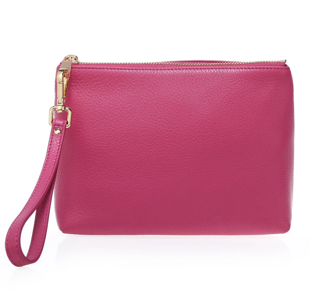 Premium personalized envelope ladies pink clutch bags monogram luxury zipper pebble genuine leather pouch  with custom logo