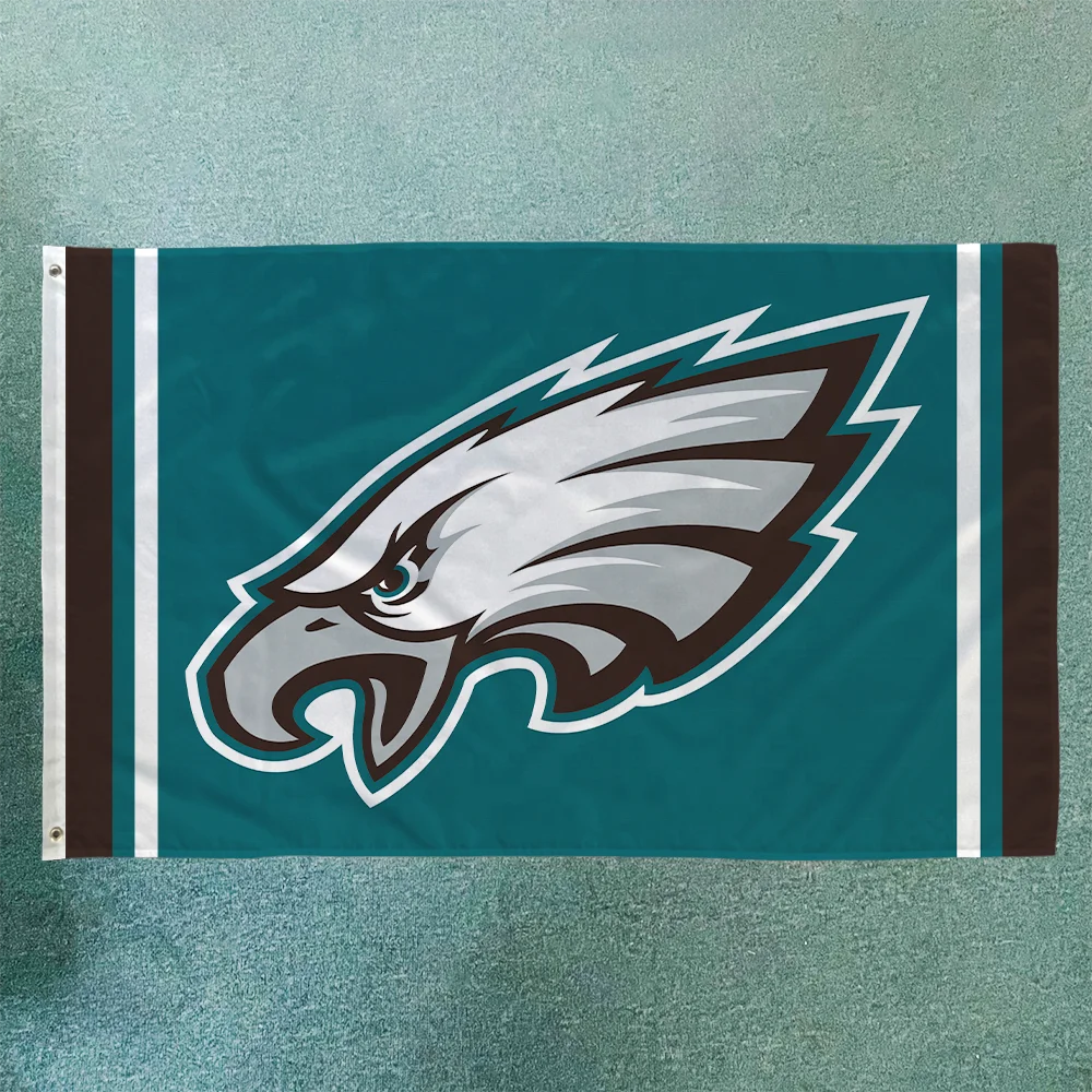 In Stock All  Football Team Flag 3x5ft High Quality Custom Design Philadelphia Eagles Kelly green Fan 100% Polyester Sports Nfl