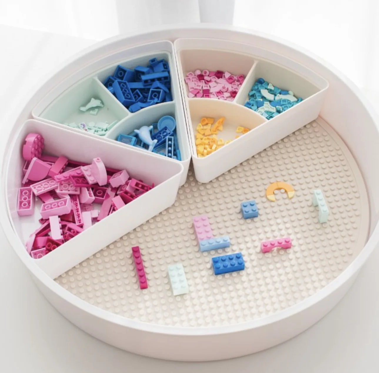 Amazon Hot Selling Sensory Basin Accessories Small and Medium-Size Silicone Block Pad Plastic Building Theme Toy for Children