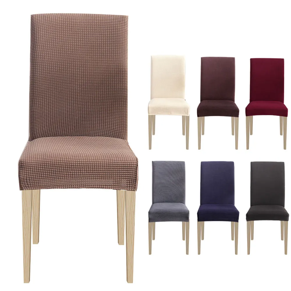 Polar fleece spandex twill chair cover wedding dining chair cover fabric universal removable and washable