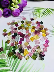 Wholesale crystal quartz tourmaline small exquisite tourmaline carving four clover small