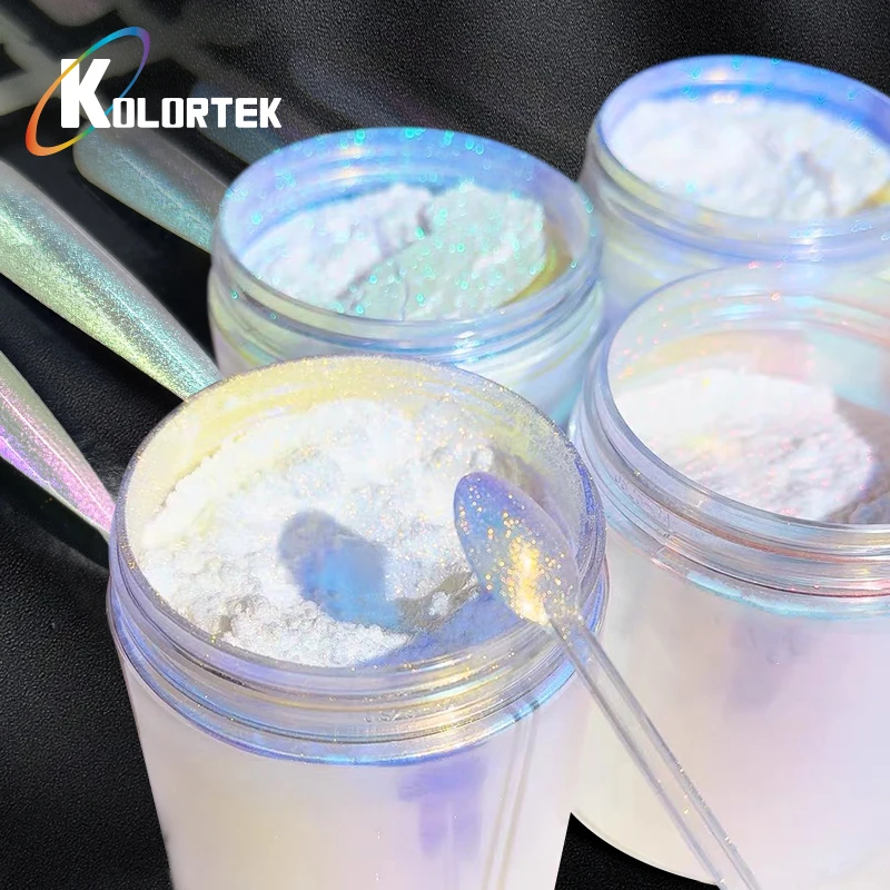 Kolortek Sparkle Pearls Diamonds Iridescent White Mica Diamond Powder Chameleon Pigment