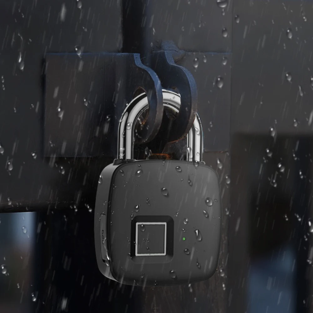 Portable Biometric Usb Rechargeable Security Smart Fingerprint Electronic Padlock for Bags and Luggage