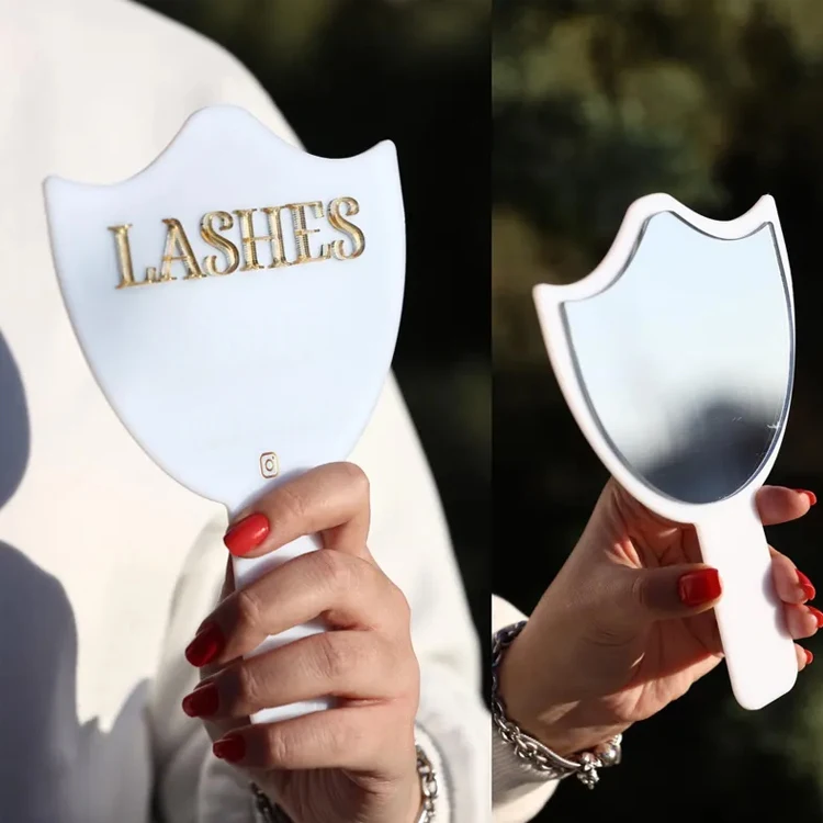 Handheld Mirror Social Media Prop Custom Eyelash Technician Prop Lash Room Decor Aesthetic Signage Bridesmaid PMMA Hand Mirror