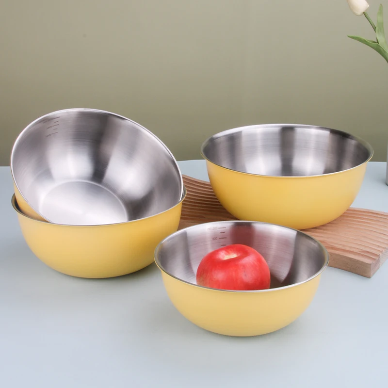 Kitchen Eco Friendly Reusable Meal Prep Salad Bowl Nesting Bowls Stainless Steel Mixing Bowls Set