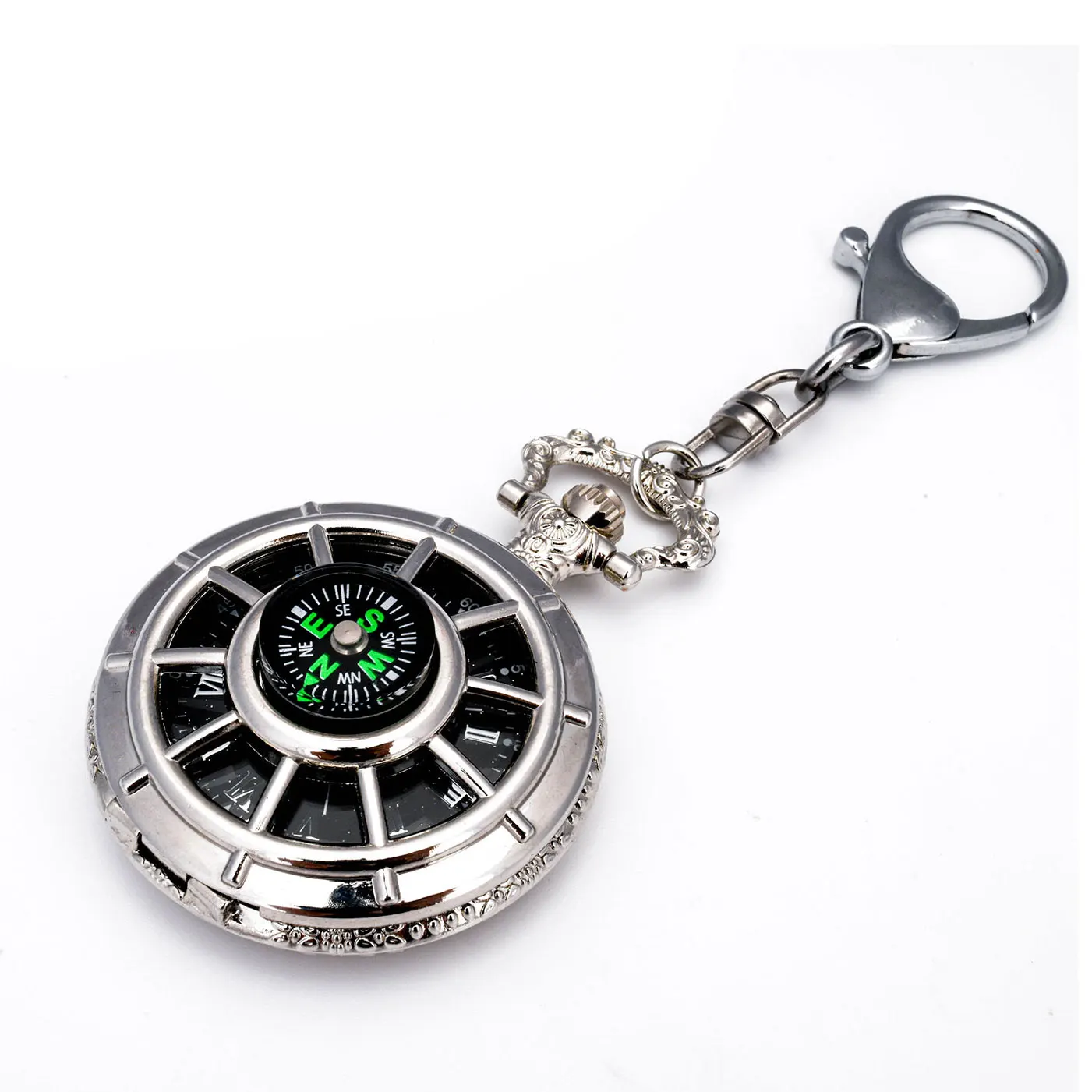 Clip-on Quartz Backpack Fob Belt Watch Unisex Outdoor Activities Vintage Rome Digital Fashion Compass Quartz Pocket Watch