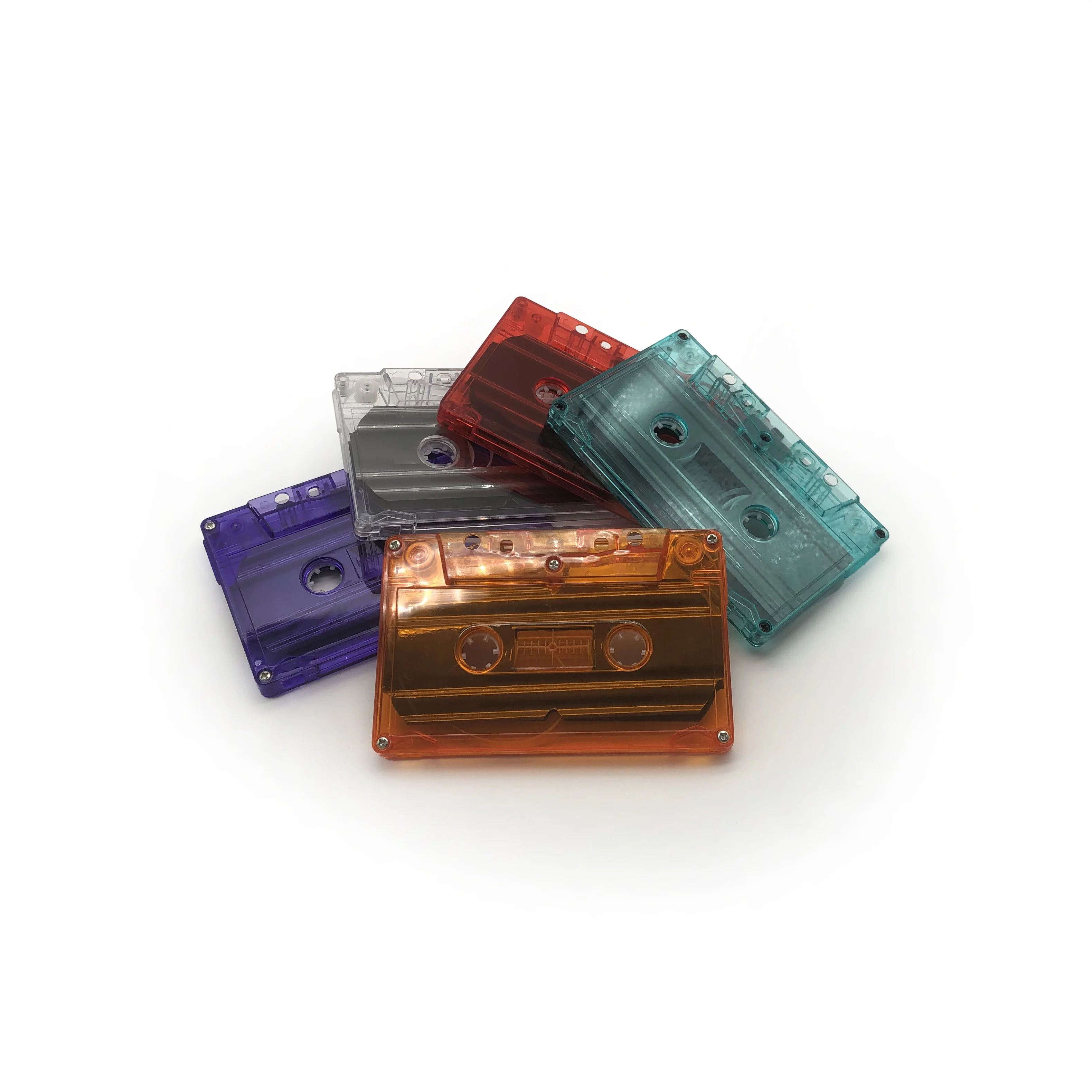 OEM wholesale custom manufacturing colored blank transparent case Cassette Tape