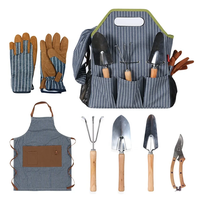 8 pieces Outdoor Large Durable Hand Storage Tote Bag Gardening Gift tool kit Set for garden