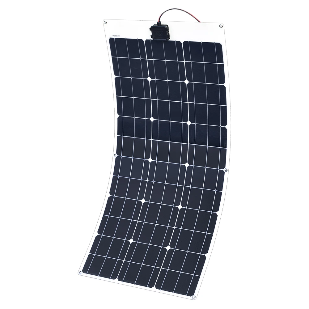 
50w 80w 100w 12V Semi flexible solar panel for Boat RV 