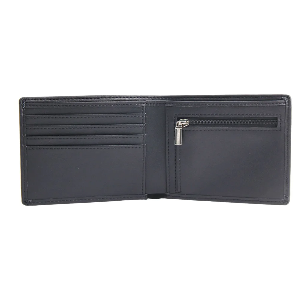 low MOQ customized card wallet pu leather slim wallet men