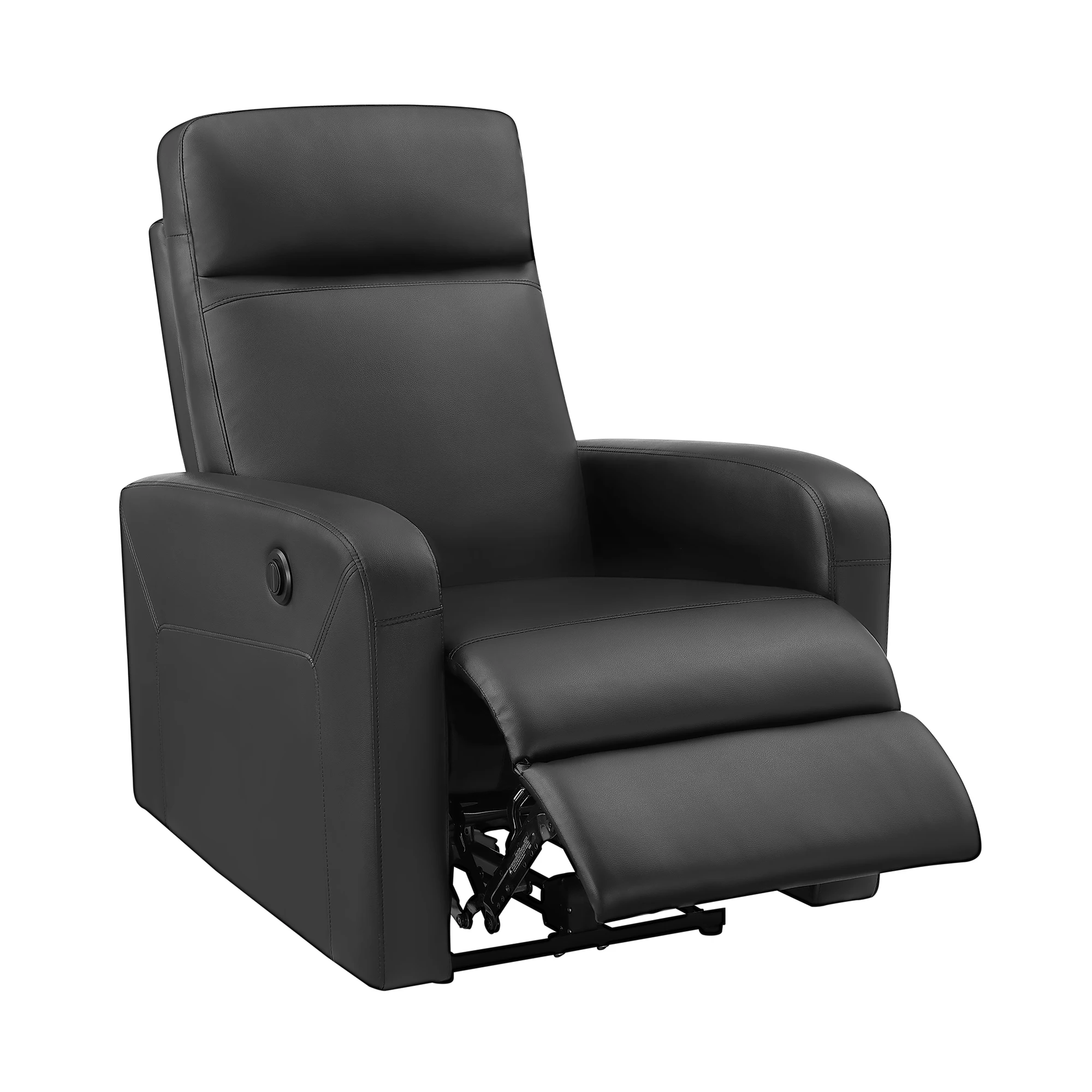VASAGLE Adjustable Footrest Relaxing Modern PU Leather Electric Recliner Sofa  Black 180 Degree Reclining Chair Power Recliner