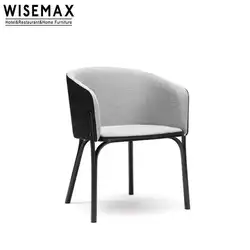 EV FURNITURE Restaurant dining room wooden armchair leather fabric upholstery comfortable dining chair