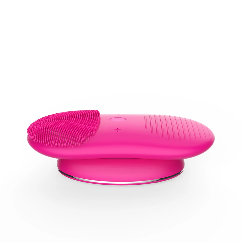 Yazibeauty Private Label Sonic Face Brush Massager, Custom Electronic Exfoliating Brush, Silicone Facial Cleansing Brush
