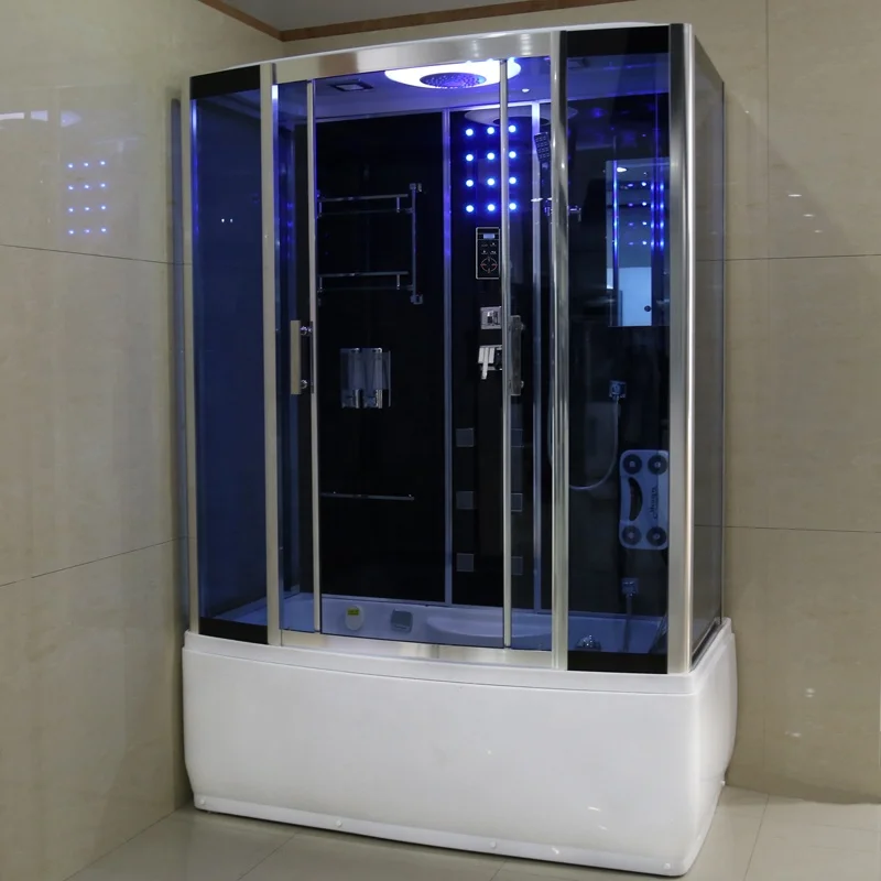 Luxury Enclosed Hydro massage Whirlpool Bath Steam Shower Cabins Wet Sauna Steam Shower Rooms Combination