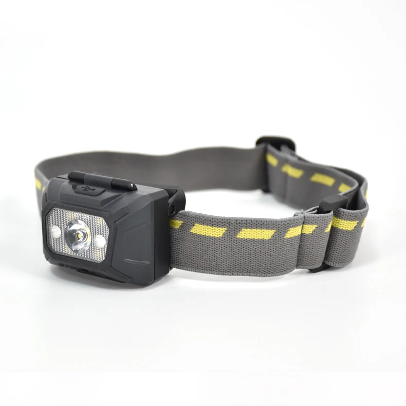 Dual Power Rechargeable Headlamp for Outdoor, Fishing, Camping and Climbing with White Red Green Light