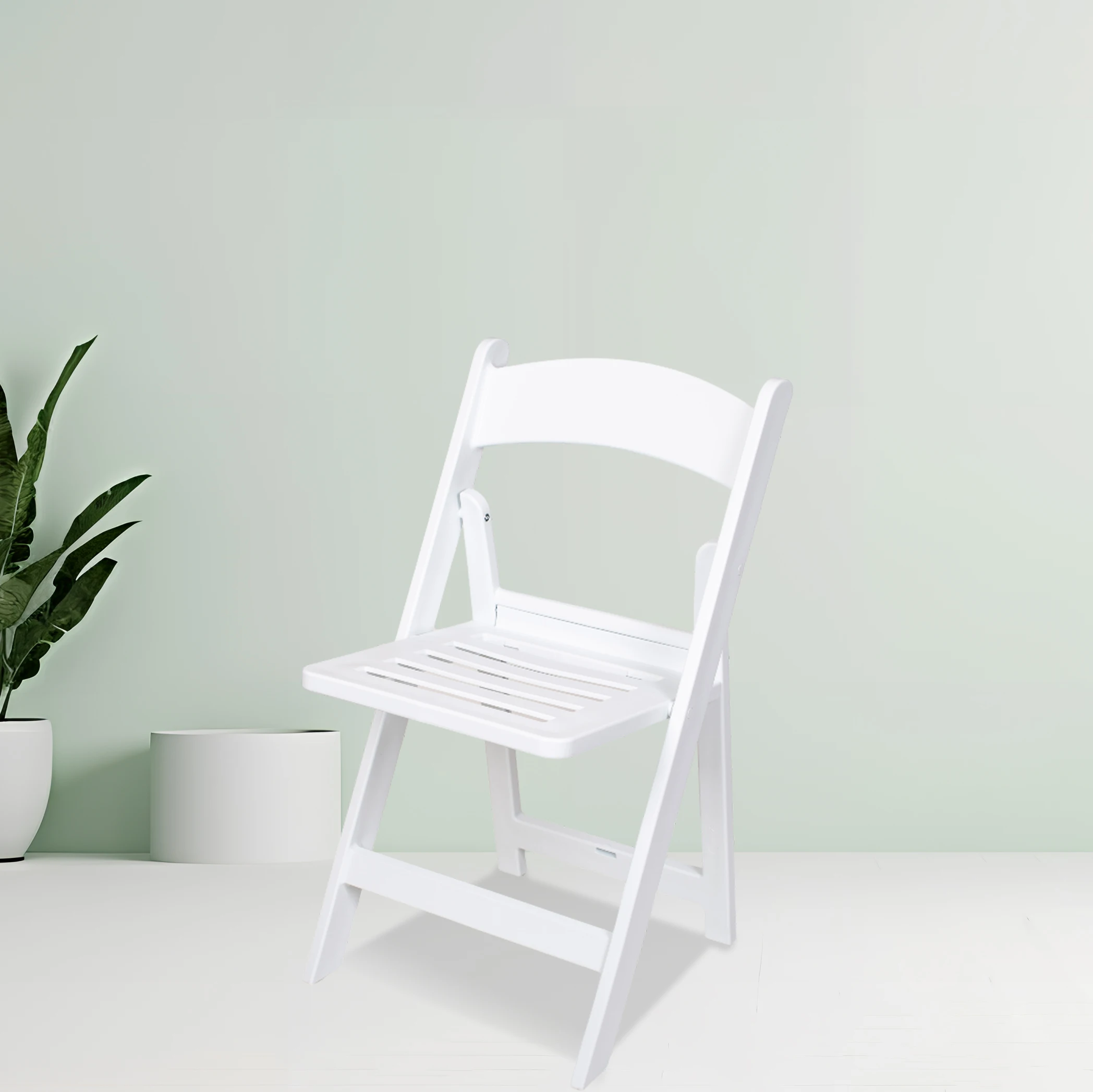 American Style Wholesale Dining Hotel Ceremony Samsonite White Restaurant Plastic Folding Chair For Event In Cheap Price