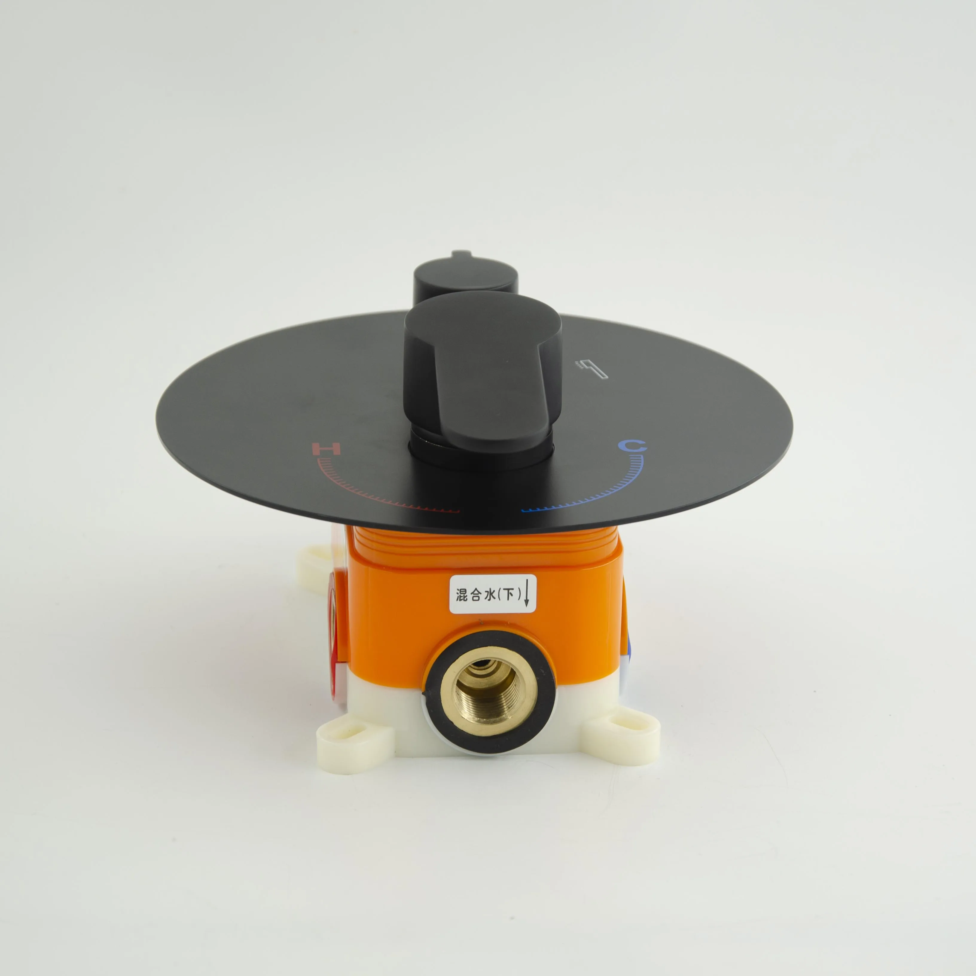 High Quality Round Black In Wall Concealed Two Functions Diverter Bath&Shower Mixer Faucet