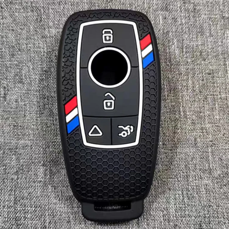 Silicone Remote Key Fob Covers Smooth Soft Rubber Case Fits for Mercedes-Benz A220 E63S AMG E-Class GLE 350 4MATIC