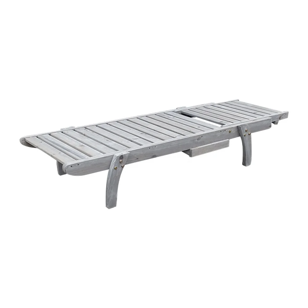 Chinese manufacturer supply outdoor sun bed pool garden wooden swimming pool sun bed