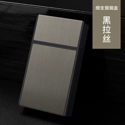 Simple outfit cigarette case Customizable design logo thin smoking box metal clamshell cigarette case
