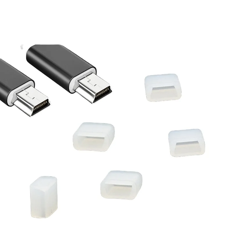 Mini USB Plug Silicone Protective Cover Transparent Rubber Dust Cap for Mini Interface Tile Form Moulds
