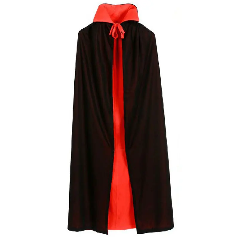 80cm-150cm Unisex Black Red Cloak Party Vampires Cape Cosplay Costumes Halloween Cape for Kids Women Men