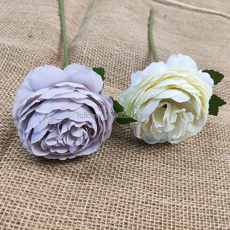 Wedding Decoration Artificial Flowers Peony Real Touch Rose Single Peony Silk Fabric Artificial Flower Bouquet Peony
