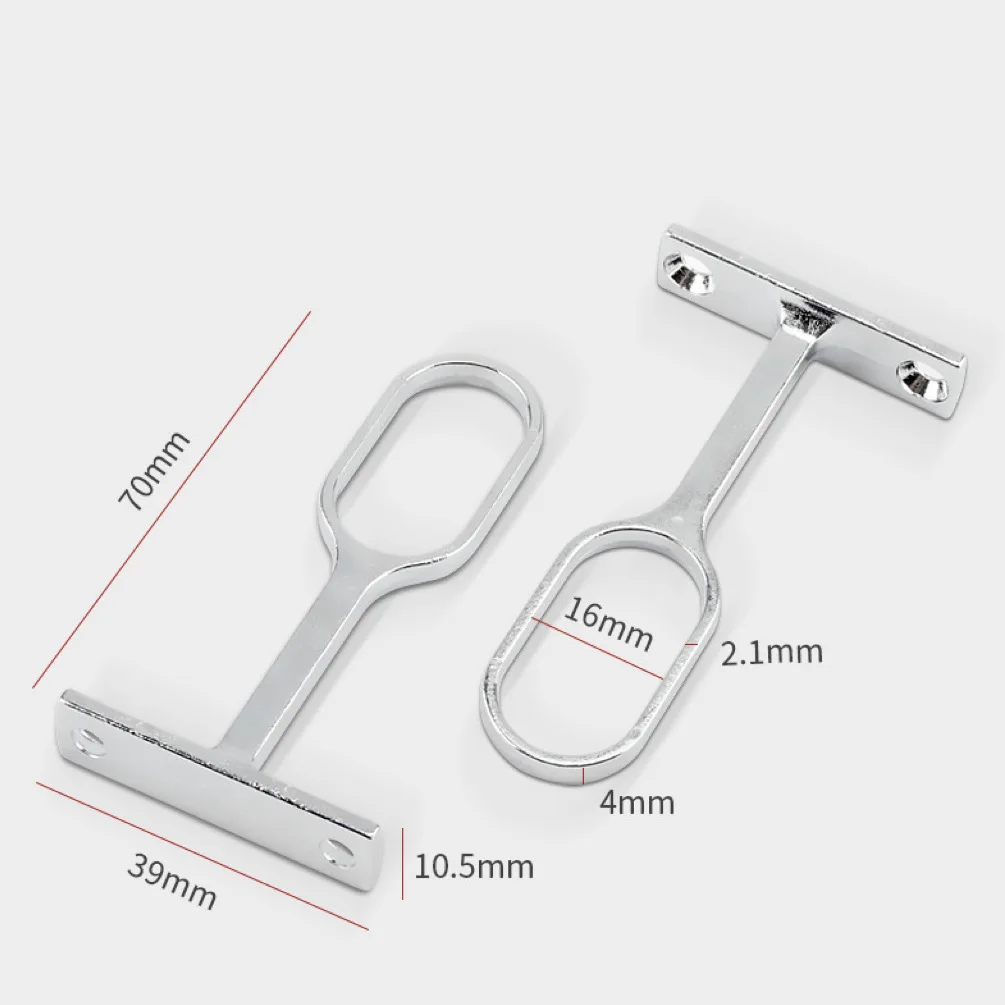 Furniture Hardware Zinc Alloy Hollow Oval Rail Bracket Oval Wardrobe Wall Mounted Closet Rod Hanging Rail Center Tube Support
