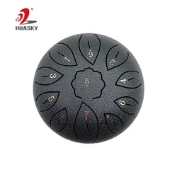 Steel Tongue Drum Percussion Instrument Handpan Drum D Key with Bag Music Book and Mallets for Musical Education Concert Yoga