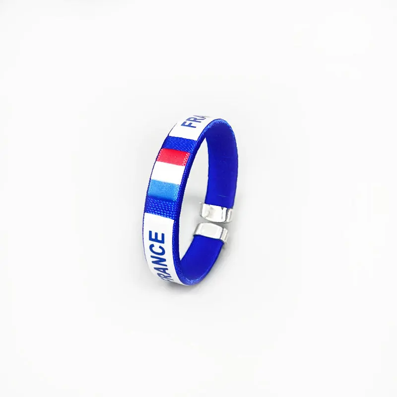 Wholesale Custom Free Wristband National Free Size Elastic Flag Bangle Bracelet