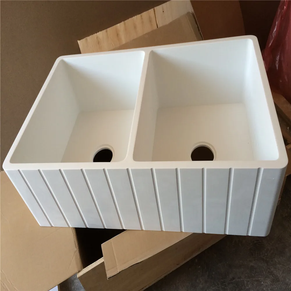 Polyester resin stone kitchen sink quartz sinks with low price wash board