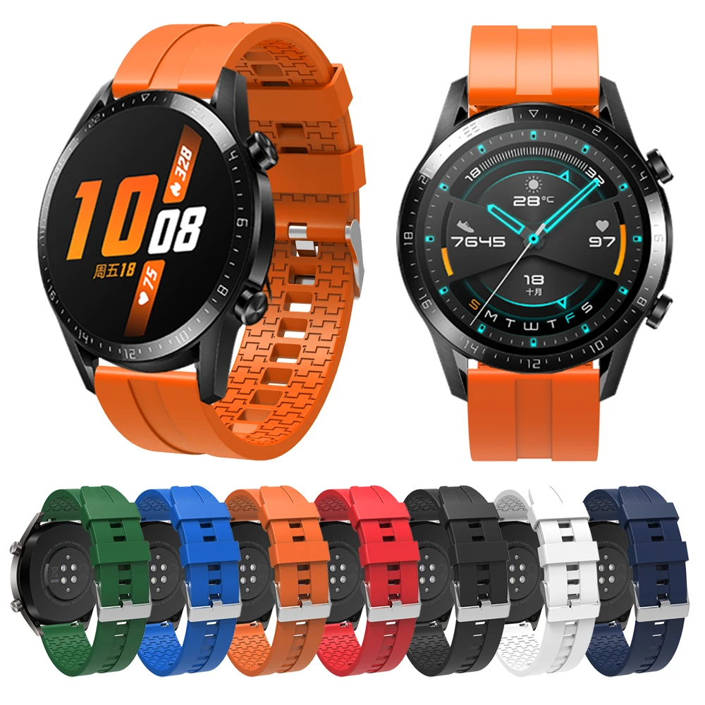 Ремешок силиконовый Diliberto 20/22 мм для часов HUAWEI Watch GT 2 46 мм/GT Active мм/HONOR 42 LF26 DT78 P8 SG2 L8