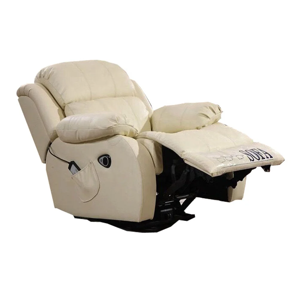 cream electric motorized single sofa multifunction italy leather recliner sofa