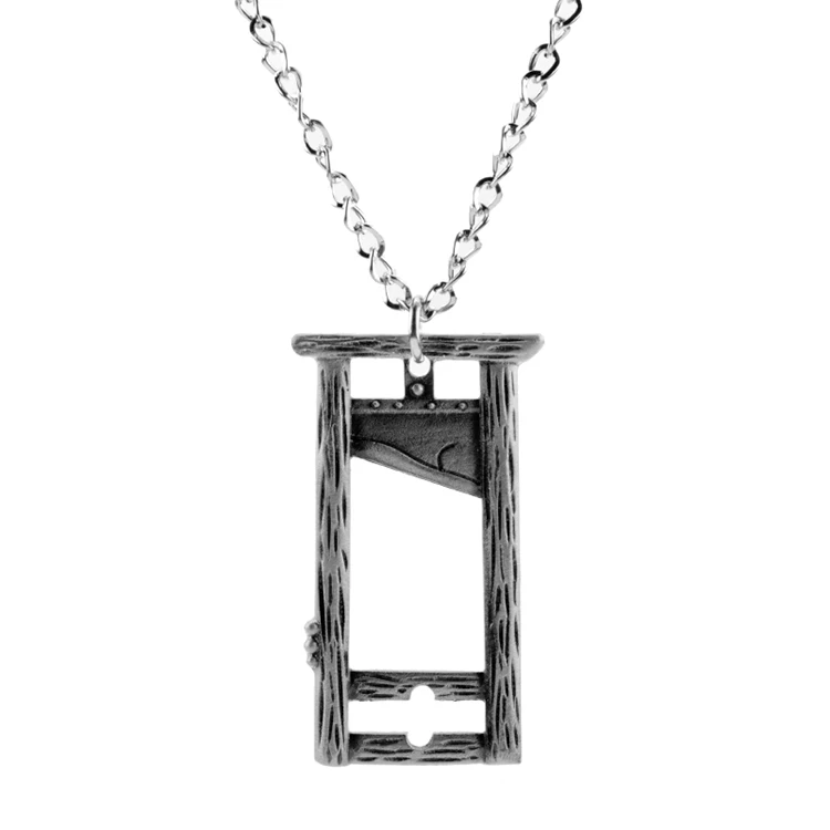 Fashion Zinc Alloy Guillotine Shaped Pendant Zinc Necklace for Men